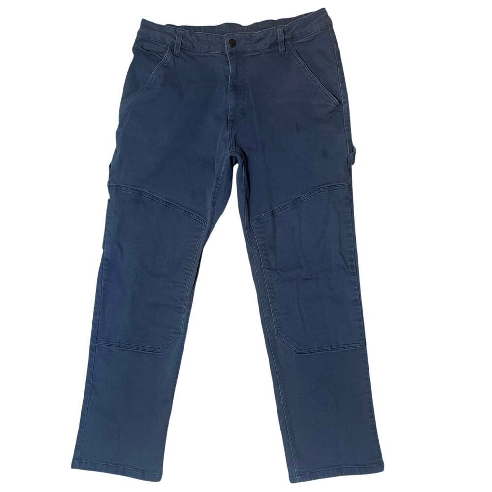 CAT Caterpillar Pants Mens Navy 38X32 
Double Knee Carpenter Stretch WorkWear